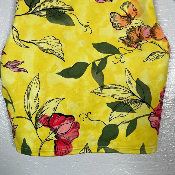 Athleta Women XXS Iris Floral Yellow Conscious Crop Bra D-DD Athleisure Workout - Picture 2 of 8